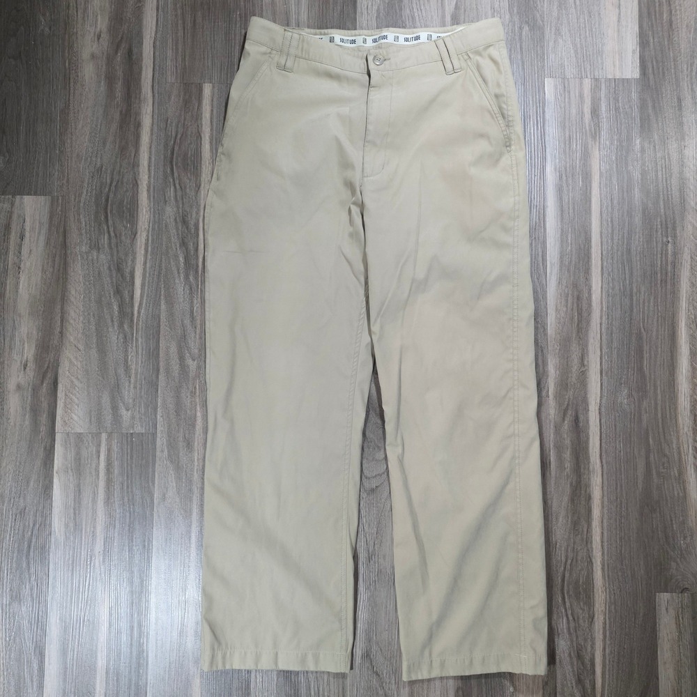 Iron Marks, ‎ Solitude Mens Tan Khaki Straight Leg Pant 33x30 Polyester Nylon
